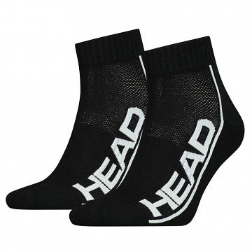 Head Tennis Stripe Quarter Socks 2P Black / White